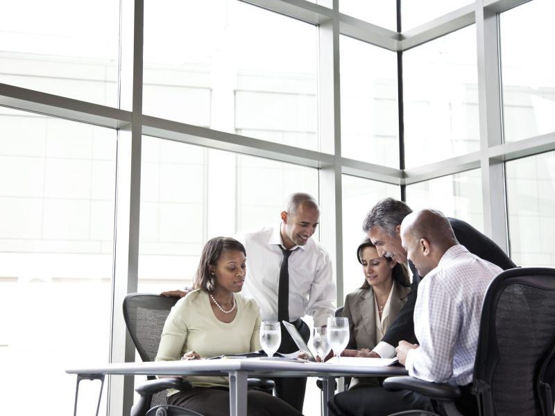 Business people in a meeting at a conference table